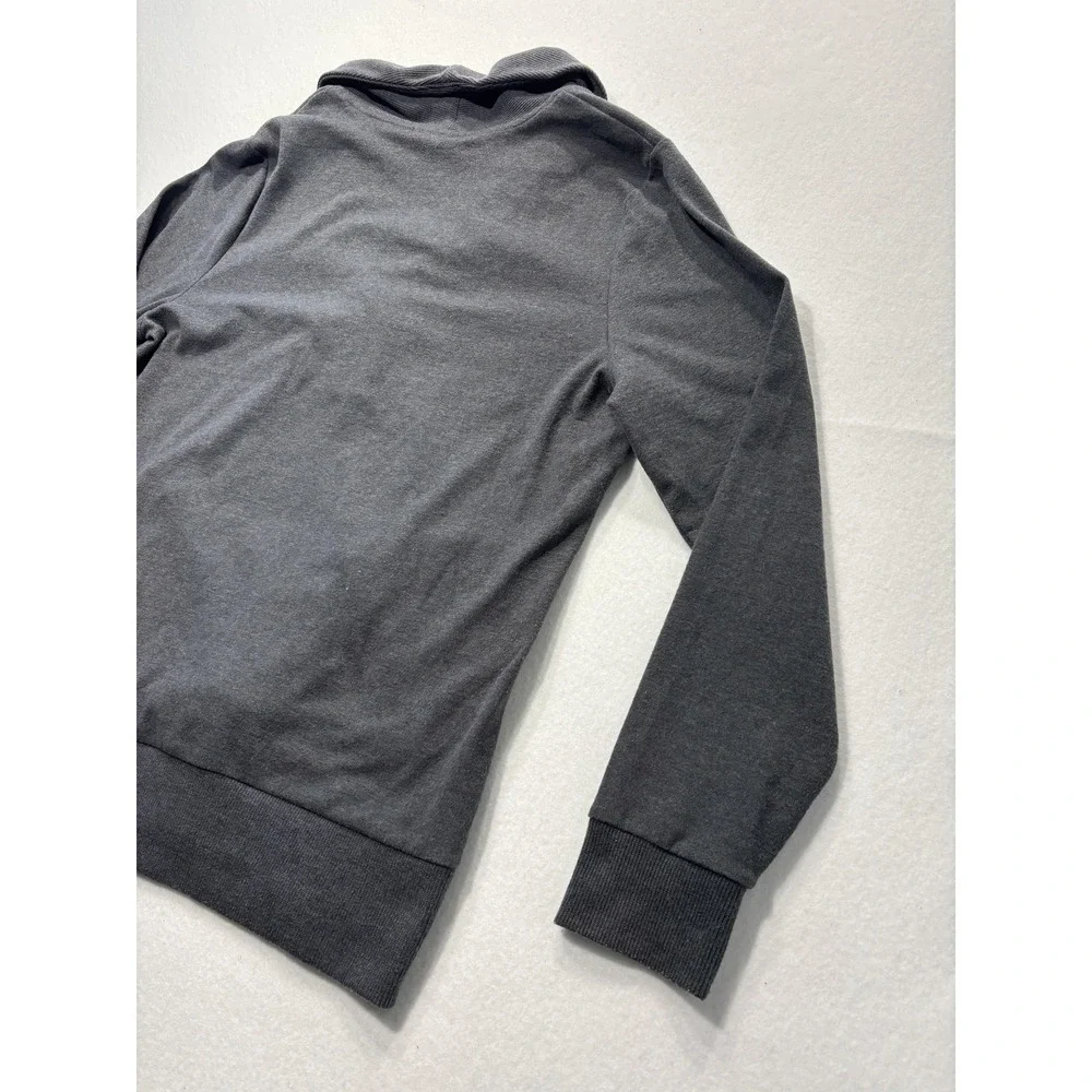 Banana Republic Sweatshirt Mens Large Gray Shawl Collar Henley Pockets Pullover